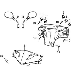 SCHEINWERFERABDECKUNGEN SPIEGELSCHALTER Sym Orbit II E4 mattbraun