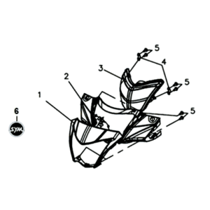 Scheinwerferabdeckung/Zähler/Spiegel Sym Symphony ST 200I Weiß (WH-006)