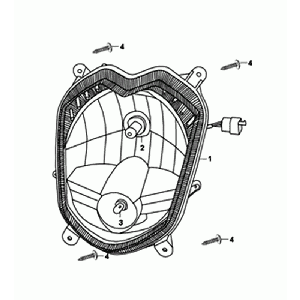 Hauptscheinwerfer Kpl.Sym Orbit II Euro 4 Mattgrau
