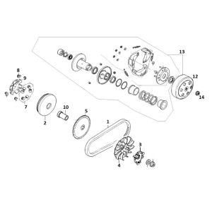 Kupplungsvariator 10 GY6 (EURO 4; nach 2018)-Koppeling- Variateur 10 GY6 (EURO 4 na 2018) a tm d
