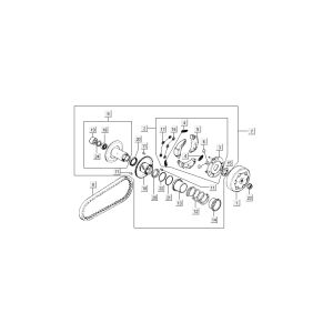 Keilriemen Kupplung Kymco Dink LC 2-Takt silber