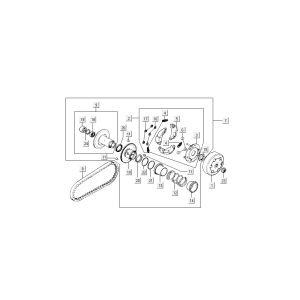 Keilriemen Kupplung Kymco Super9 AC 2-Takt nm gelb - schwarz