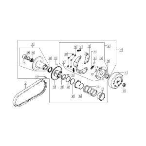 Clutch - Keilriemen Kymco People 2-Takt dunkelgrau