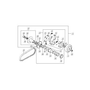 Clutch - V-Saite Kymco Super9 Wechselstrom o.m mattschwarz gelb