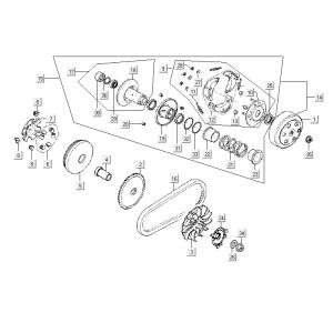 Kupplungen Kymco Agility Fat 12' 4-Takt gelb