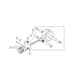 Kurbelwelle Kolben Kymco Vitality 2t ac rot