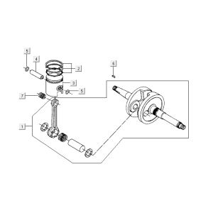 Kurbelwellenkolben Kymco ZX 2t ac silber-orange