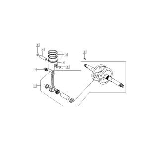 Kurbelwelle - Kolben Kymco DJ 2-Takt Silber