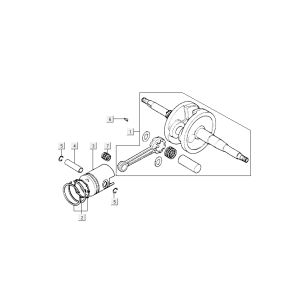 Kurbelwelle - Kolben Kymco People 2-Takt rot