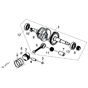 Kurbelwelle Sym Jet 4 (R086) rot