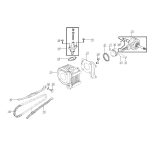 Zylinder Kolben Kurbelwelle Kymco Super8 Street 50i E4 Matt Schwarz
