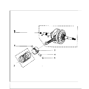 Kurbelwelle und Kolben Peugeot Speedfight 4 4-Takt Blau/Schwarz