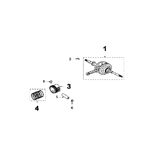 Kurbelwelle und Kolben Peugeot V-clic Schwarz
