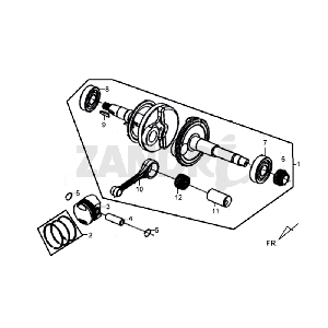 Kurbelwelle Sym Tonik (WH8018P) weiß