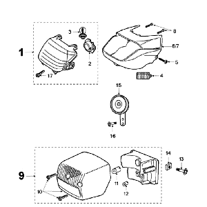 Licht Peugeot Fox rot