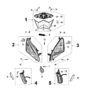 Licht Peugeot Speedfight 3 4-Takt Schwarz