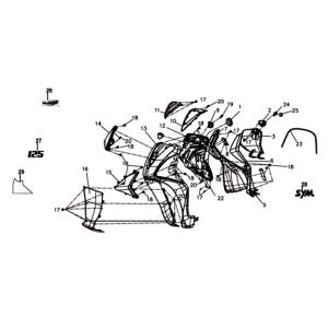 Frontplatte/ Innenplatte/ Blinker Sym Symphony ST 125I E4 Light Black (BK-7C/Black ST)