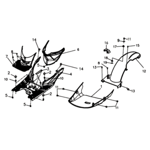 Sym Symphony ST 125I E4 Light Black (BK7C/Black ST) Grundplatte/Rahmenabdeckung