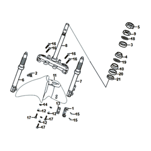 Vorderradgabel/Vorderradschutzblech/Headset Sym Symphony ST 125I E4 Light Black (BK-7C/Black ST)