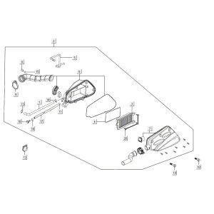 Luftfilter Kymco Agility 16'+ 4t mattes Metalic Silber