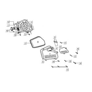Luftfilter Kymco ZX 2t Wechselstrom blau begrenzt