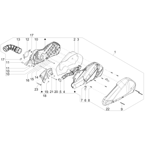 Luftfilter Piaggio Beverly 125 RST 4T 4V IE E3 2010-2015 (EMEA)