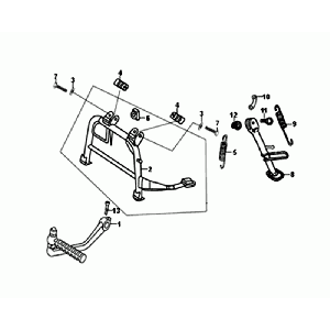 MITTELSTAND - SEITENSTÄNDER KICKSTARTERPEDAL Sym Orbit II Euro 4 Mattgrau