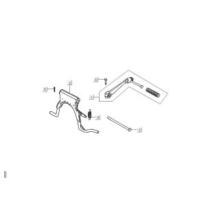 Hauptständer Kickstarter Kymco DJ 2-Takt Silber