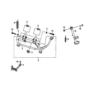 Middenstandaard - zijstandaard - kickstarter Sym Crox 50 E4