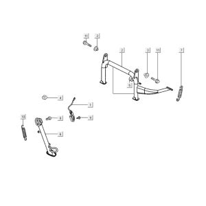 Hauptständer - Seitenständer Kymco Downtown 300i weiß
