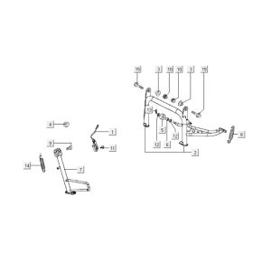 Hauptständer - Seitenständer Kymco Xciting 400i Mattschwarz
