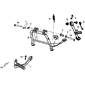 Hauptständer - Seitenständer - Kickstarter Pedal Sym Allo (WH871) champagner