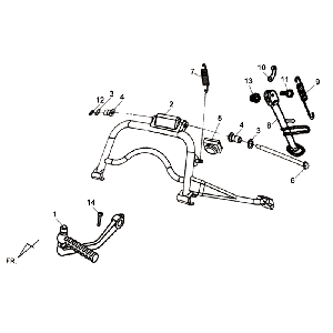 Hauptständer - Sitzständer - Kickstarter-Pedal Sym Symphony SR (BK5560) schwarz