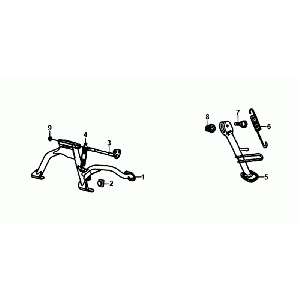 MITTELSTÄNDER - SEITENSTÄNDER - KICKSTARTER Sym Orbit III Schwarz