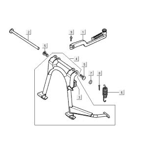 Hauptstand Kymco Super9 2t LC Boden mattschwarz-rot