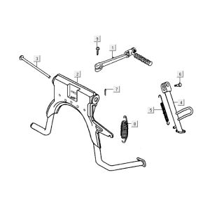 Hauptstand Kymco ZX 2t Wechselstrom silber-orange