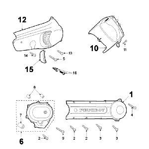Motortunnel Abdeckung Peugeot Fox Lieferung Rot