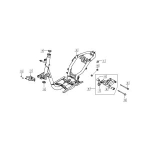 Motorhalterung - Rahmen Kymco DJ 2-Takt Silber