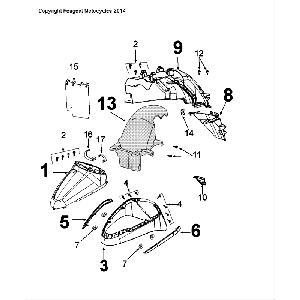 Kotflügel Peugeot Django Tinte Schwarz R1