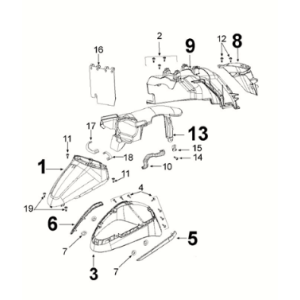 Mudguard Peugeot Django 125 EFI E5 2021-2022 INK BLACK (R1)