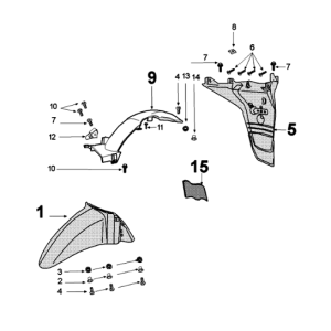 Mudguard Peugeot Tweet 125 EFI YO N SBC E4 2018-2020 SATIN IRON GREY (S3)