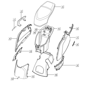 Heckhauben Niu N-Pro weiß - rot