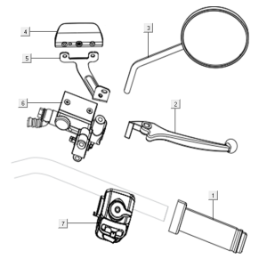 Lenkerschalter - Spiegel rechts Niu N-Pro