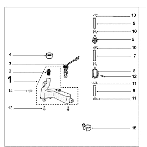Öltank - Ölpumpe Mikuni Peugeot New Vivacity 2-Takt Dunkelblau
