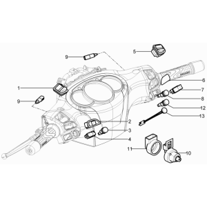 Umsteller - Wahlschalter - Taster - Schalter Piaggio Beverly 350 E3 Sport Touring 2013-2014
