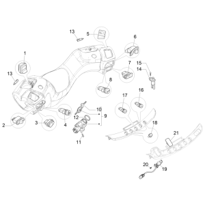 Umlenker - Wahlschalter - Drucktaster - Schalter Piaggio MP3 350 Maxi sport E4 ABS 2018-2020 (EMEA)