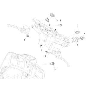 Umsteller - Schalter - Taster Vespa GTS 250 ie 2005-2016 (ohne ABS)