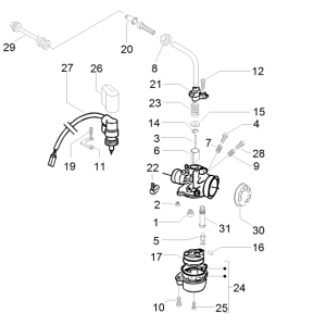 Vergaserteile Gilera Runner 50 SP 2010-2017