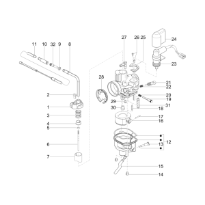 Vergaserteile Piaggio Zip 50 SP 2006-2013