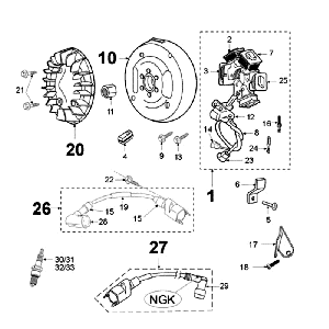 Zündungsteil - CDI Peugeot Fox rot